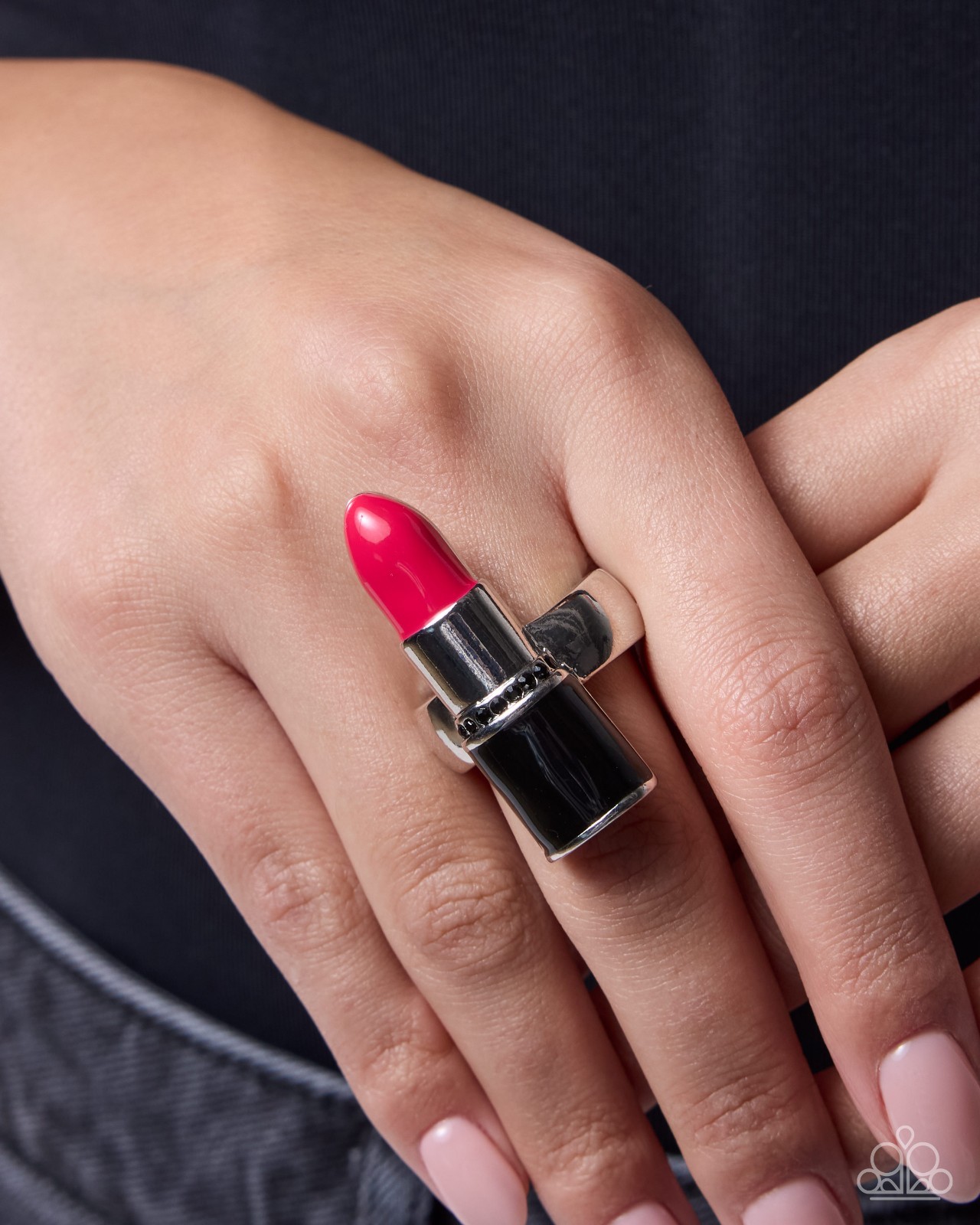 Paparazzi Beauty Tips -Pink- Black Paint & Rhinestone – Pink Paint – Lipstick -R