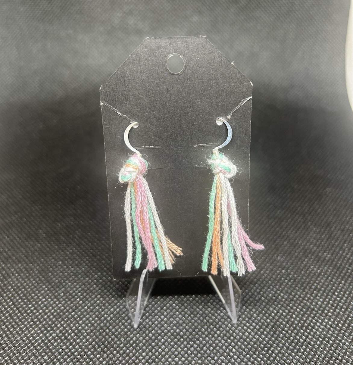 Multicolor Tassel Dangle/Drop Hook Earrings, Metal, Lobe, No Stone