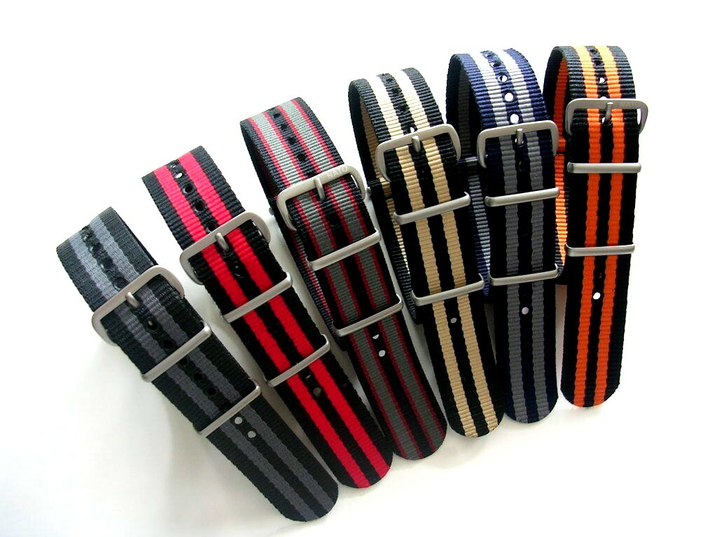 16mm Black Red NATO G10 Ballistic watchband strap RAF bond IW SUISSE 18 20 22 24