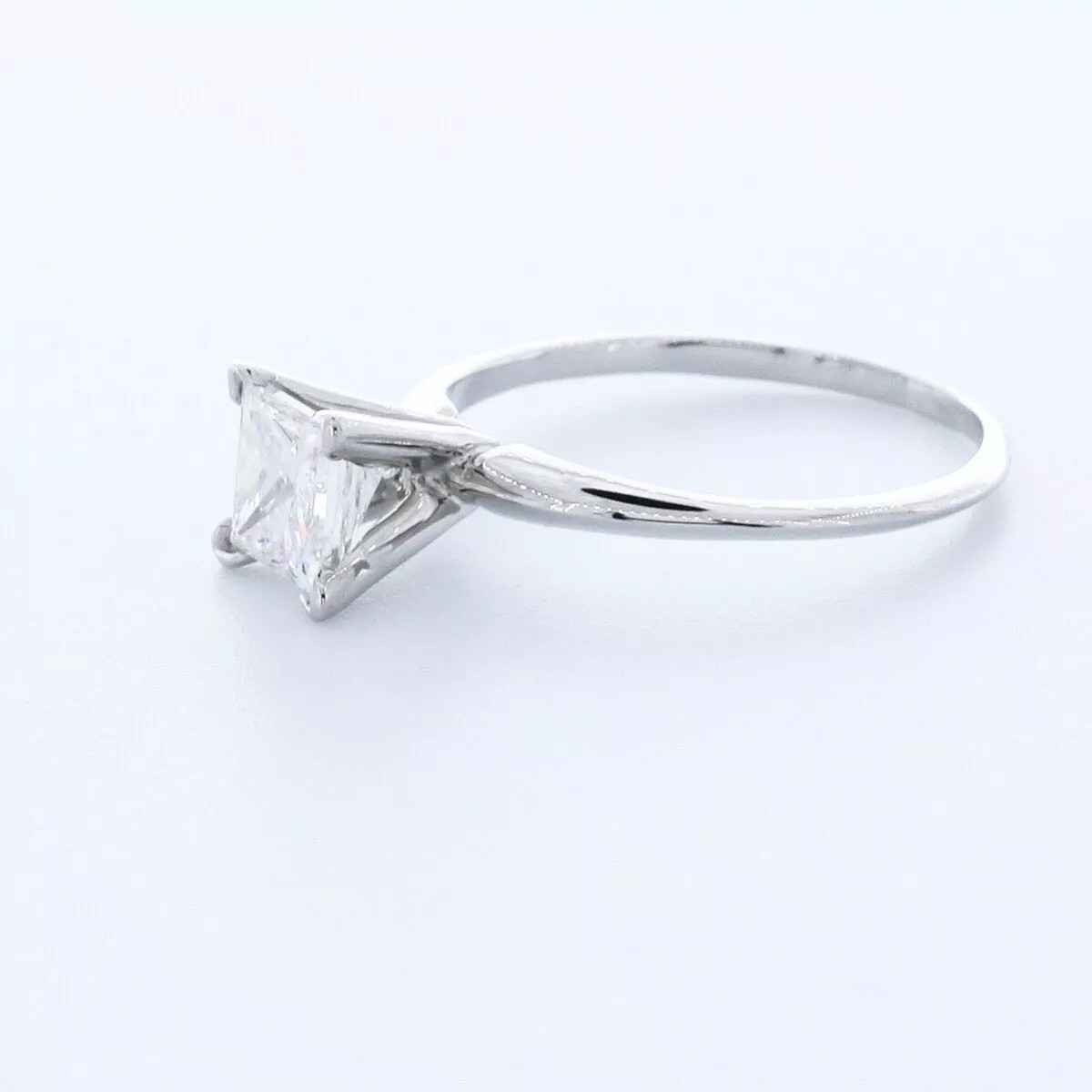 Solitaire Engagement Ring Platinum 1.07 Carat Princess Lab-Grown Diamond E VS2