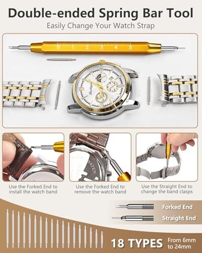 EasyTime Professional Watch Repair Kit Watch Band Tool Link Pin Remover Set Watc