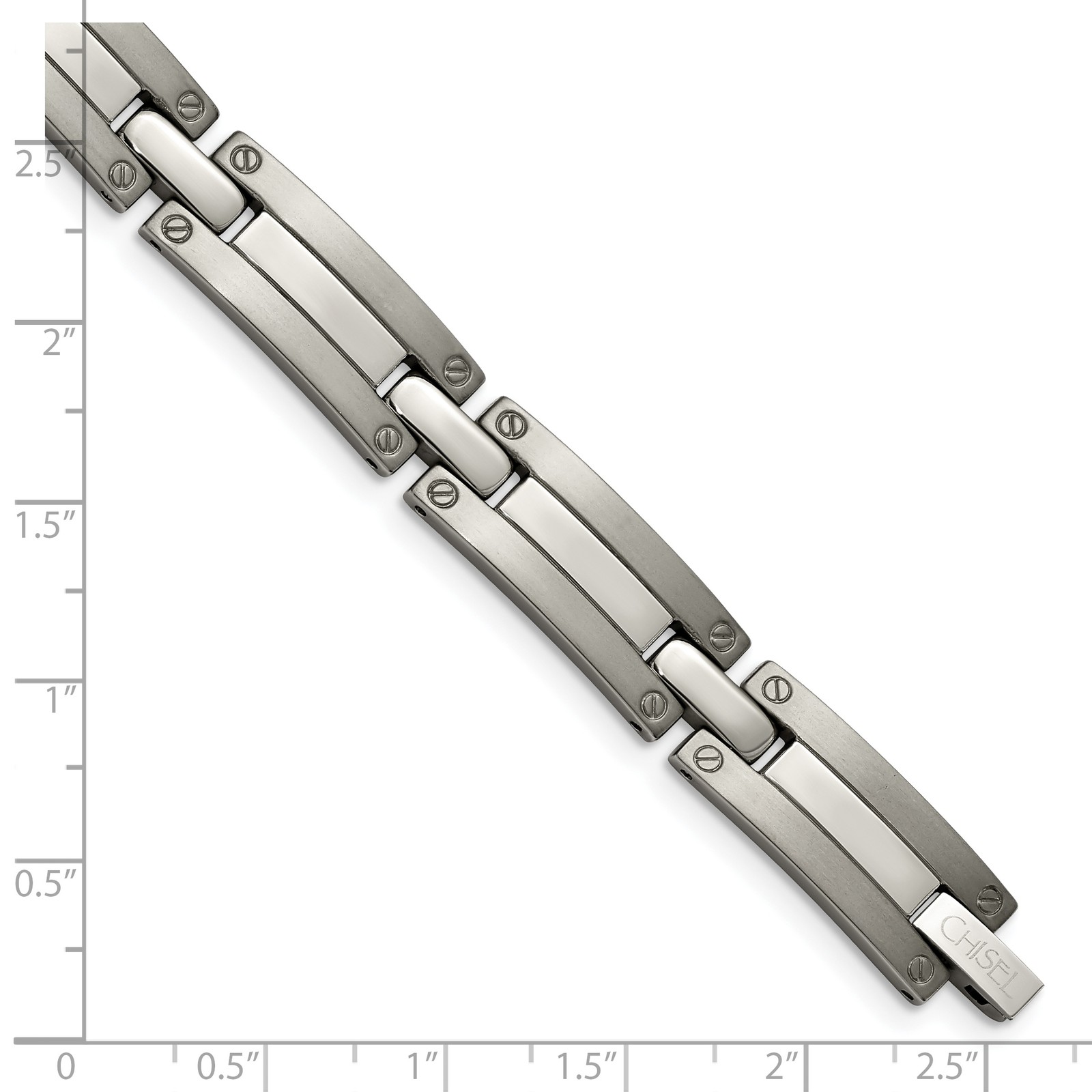 Chisel Titanium Brushed and Polished 8.5 inch Bracelet TBB109