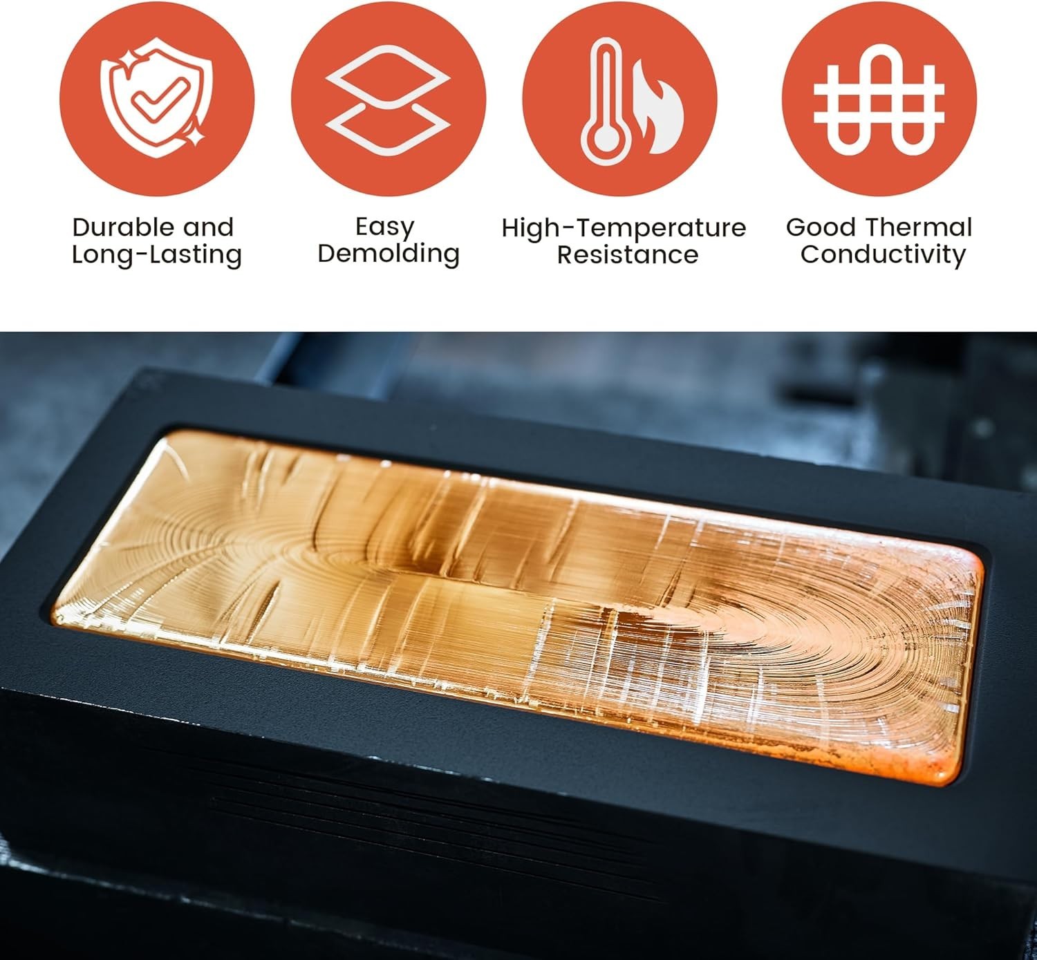 4 Pieces 1Kg Graphite Ingot Molds for Casting Gold Silver Aluminum Copper Brass,