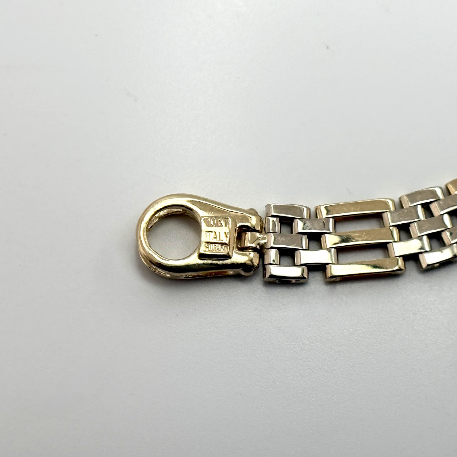 10k Solid two-tone Gold Link Bracelet