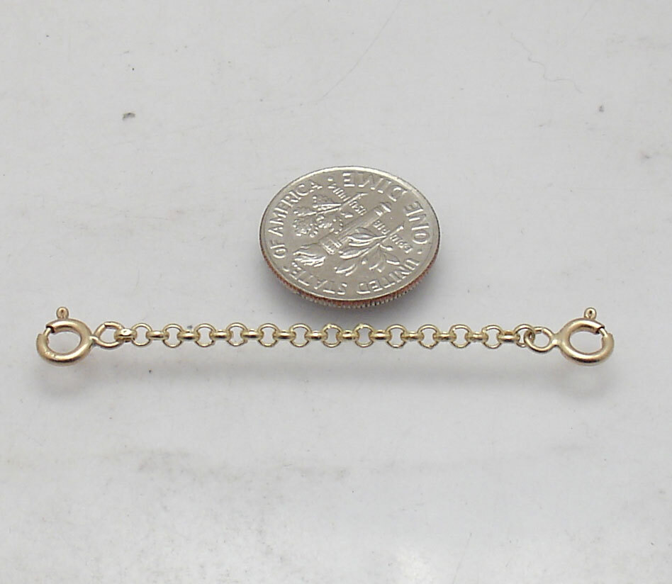 2.4mm Round Rolo Cable Safety Chain with Double Clasp Lock REAL 14K Yellow Gold