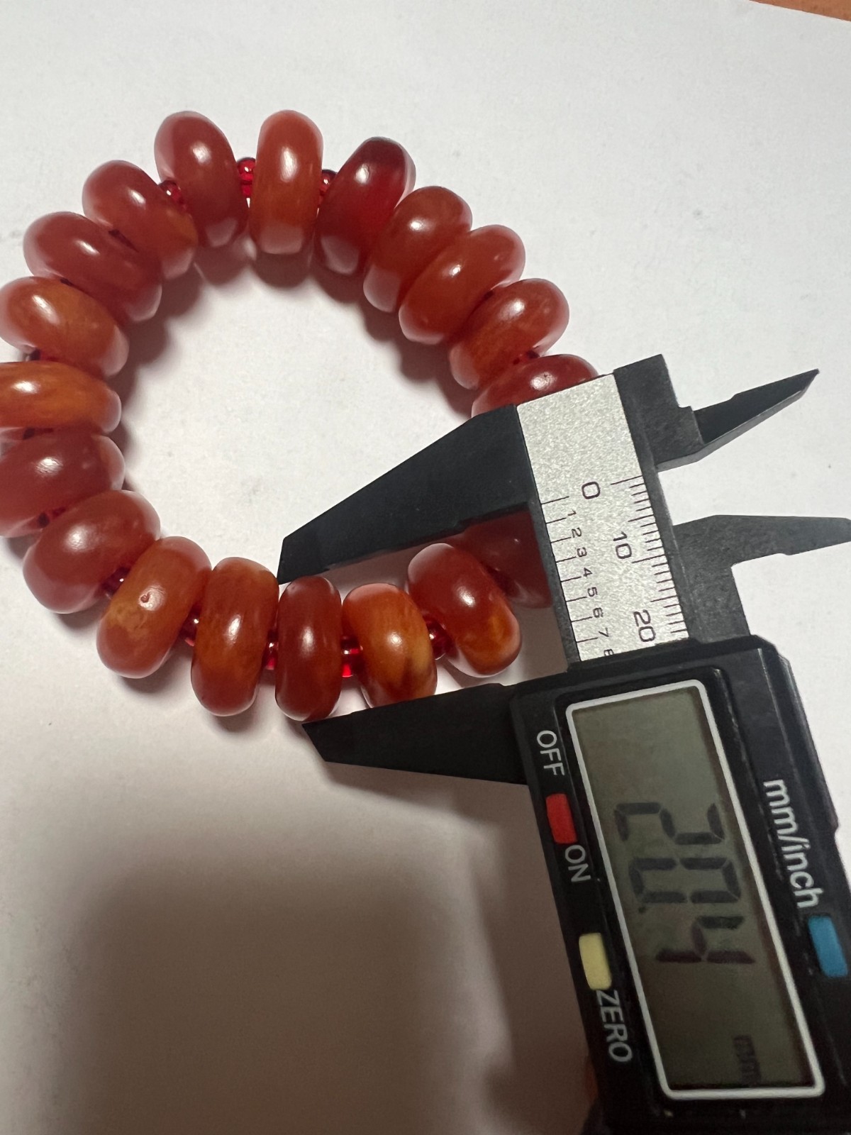 pine-resin incense, 20.4 mm amber bracelet vintage – Scented Estate Piece