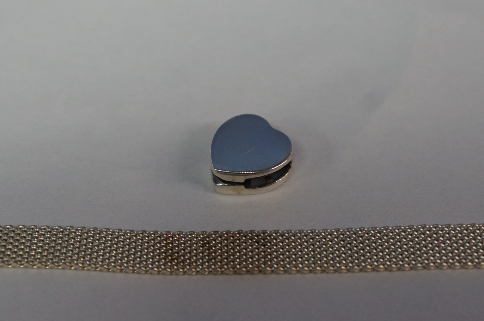 Pandora Reflexions Mesh Bracelet 6″ Sterling Silver CZ 925 & One Heart Charm