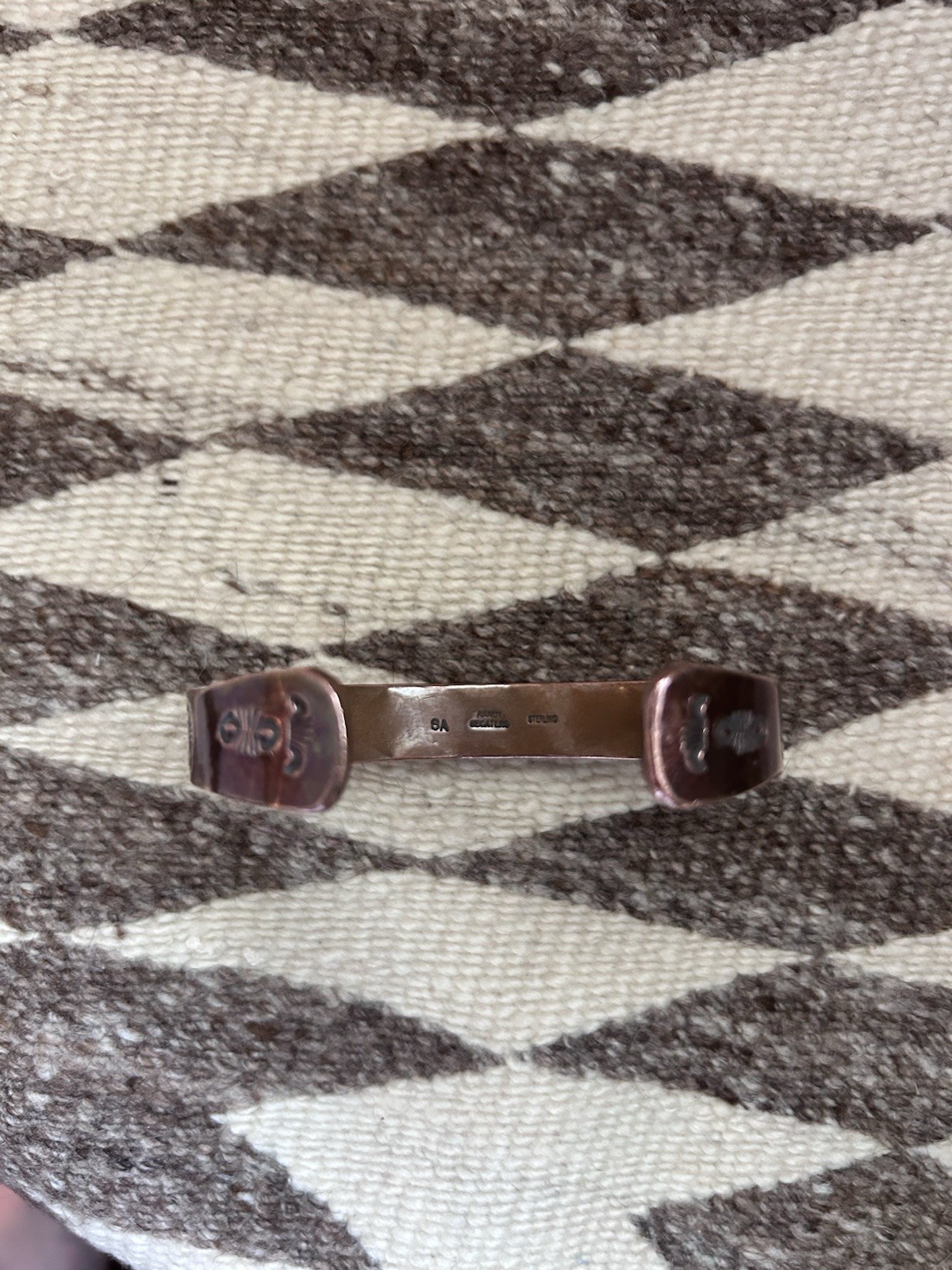 Randy Secatero & Sylvana Apache Navajo Sterling & Copper Cuff Bracelet