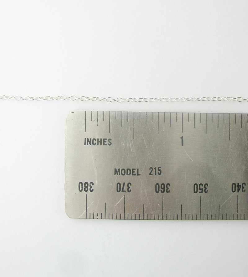 1.3 mm Cable Chain Necklace Plain Links Unplated Sterling Silver Thin Delicate