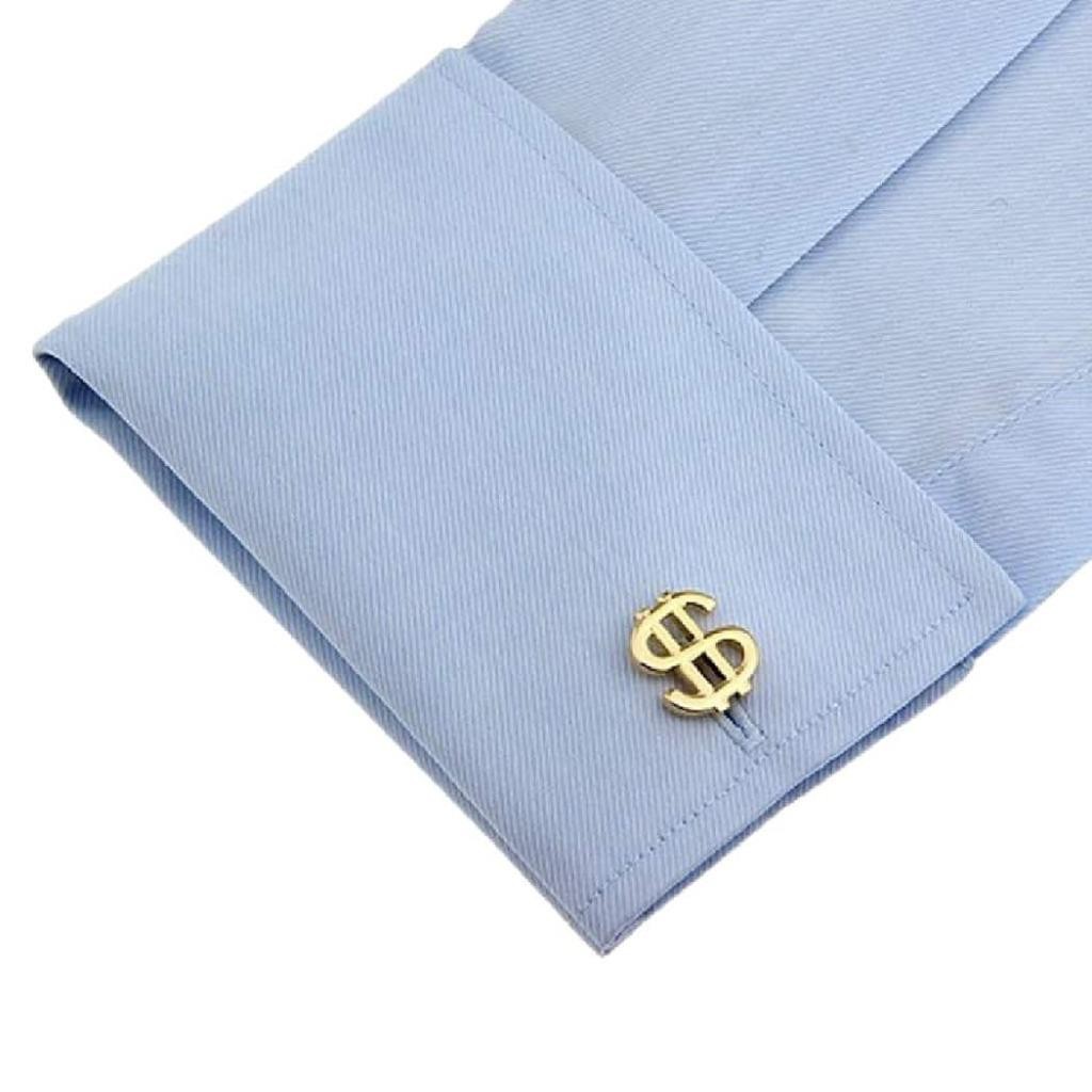 DOLLAR SIGN CUFFLINKS Money Currency Symbol $ Wedding Groom NEW with GIFT BAG