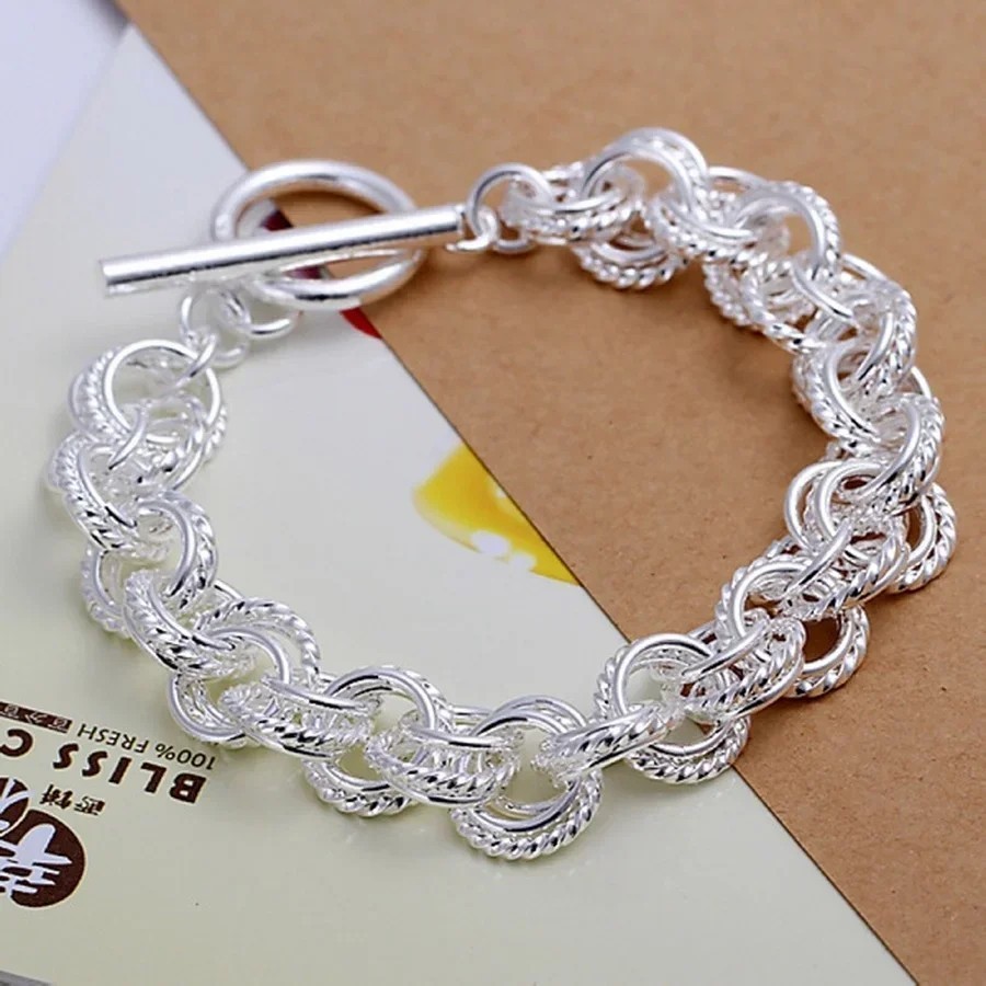 925 Sterling Silver Link Bracelet for Women Fine Jewelry Gift Chain Bracelet US