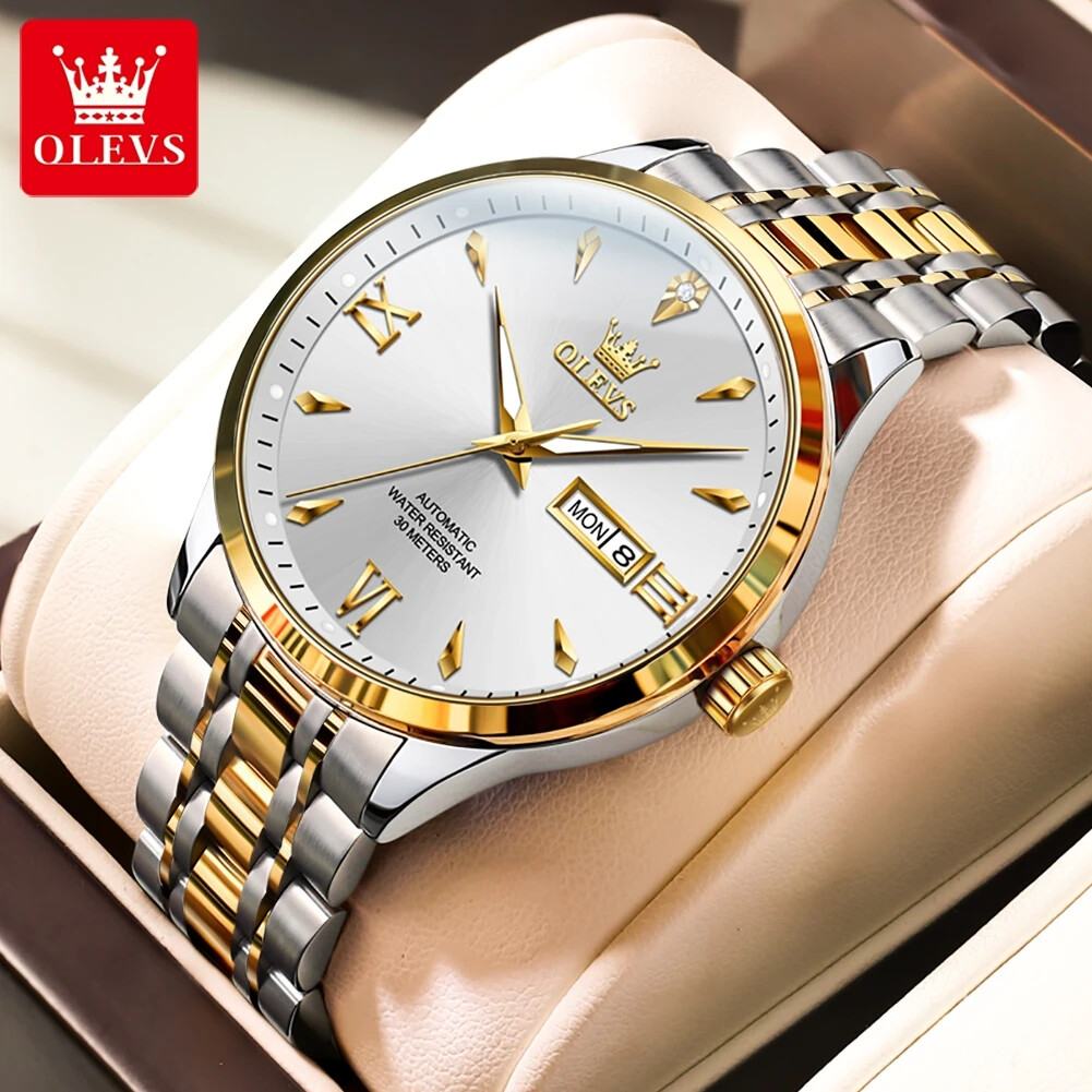 OLEVS Waterproof Luminous Diamond Dial Automatic Mechanical Business Watch Men’s