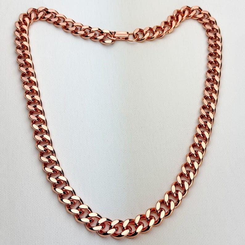Pure Solid Copper 3 Line Design Women And Men Chain Necklace Copper CPN12