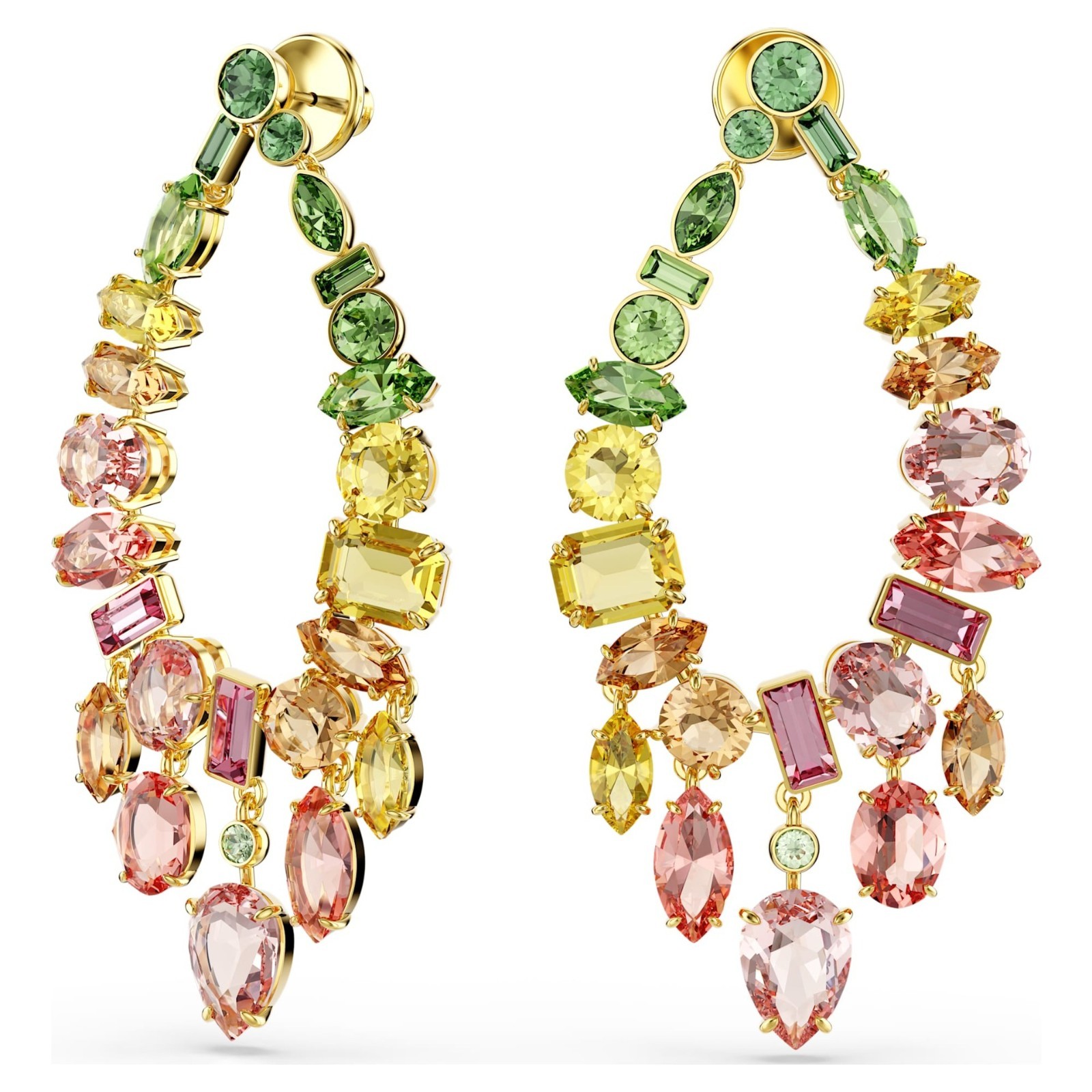 Swarovski Gema Drop Earrings – Multi-Color Crystal Floral Cluster Jewelry
