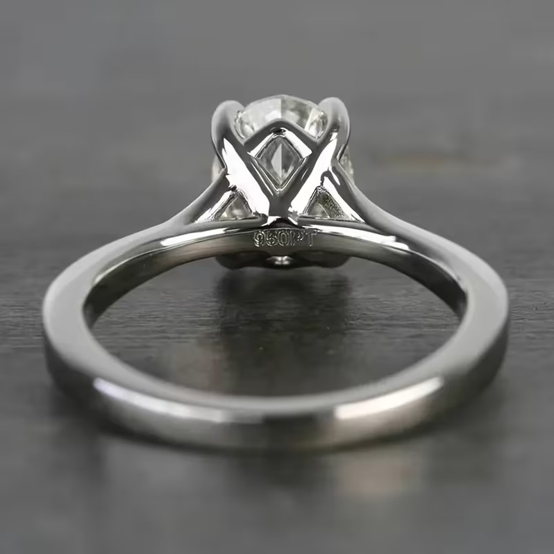 Elegant 2CT Oval Moissanite Solitaire Engagement Ring 14k White Gold Bridal Ring