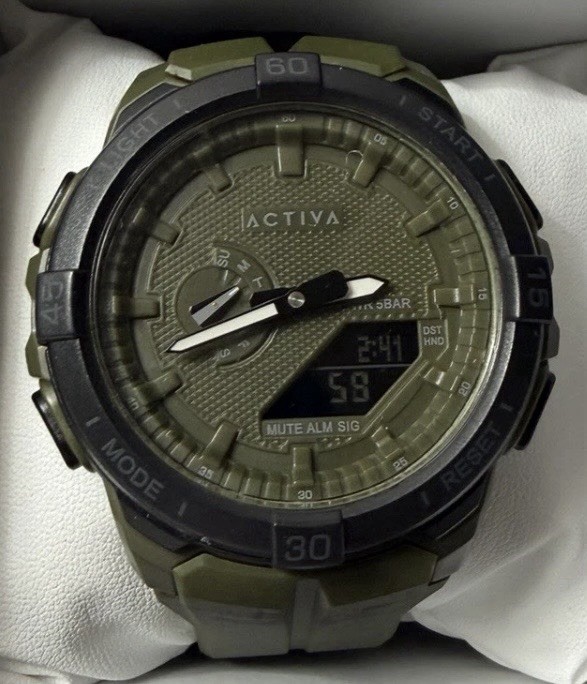 Activa Analog-Digital Quartz Sport Watch Backlight Green Luminous
