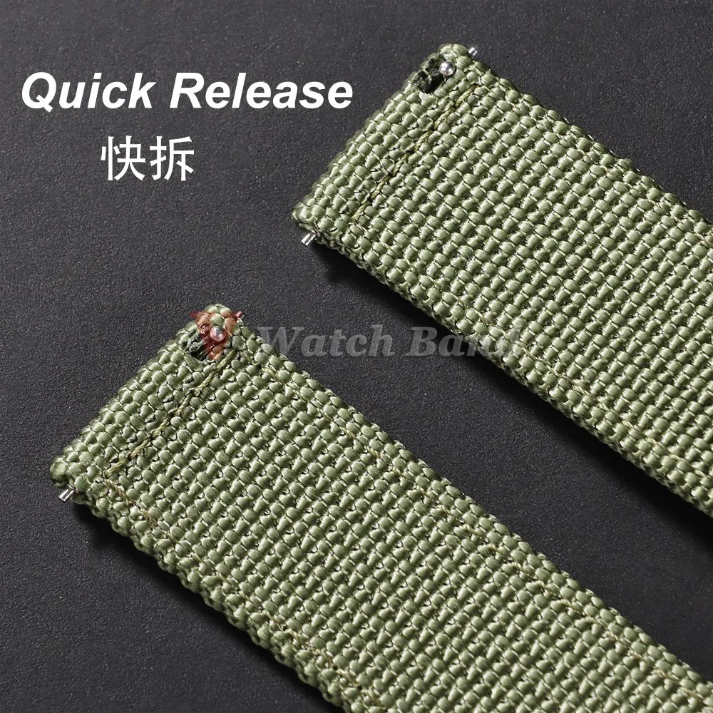 Canvas Quick Release Watch Strap 18,20,22,24mm Military Fabric Band Men Women