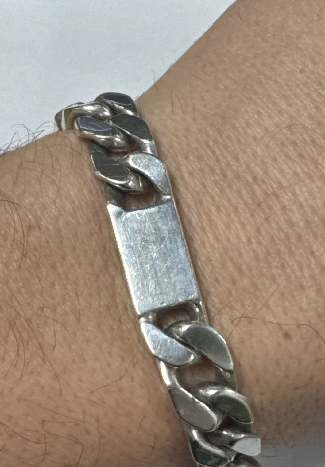 Sterling Silver 3-Bar ID Identity Bracelet Fully Hallmarked 925 9mm HEAVY 8″