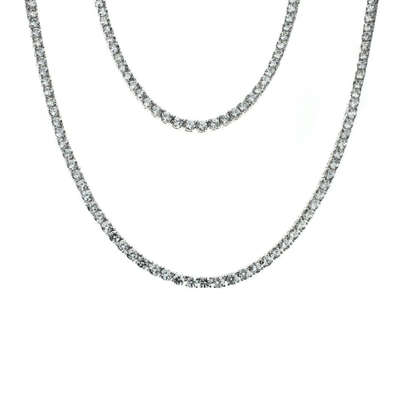 COUNTRY STRONG White Gold Plated Cubic Zirconia SPARKLY TENNIS NECKLACE 36″