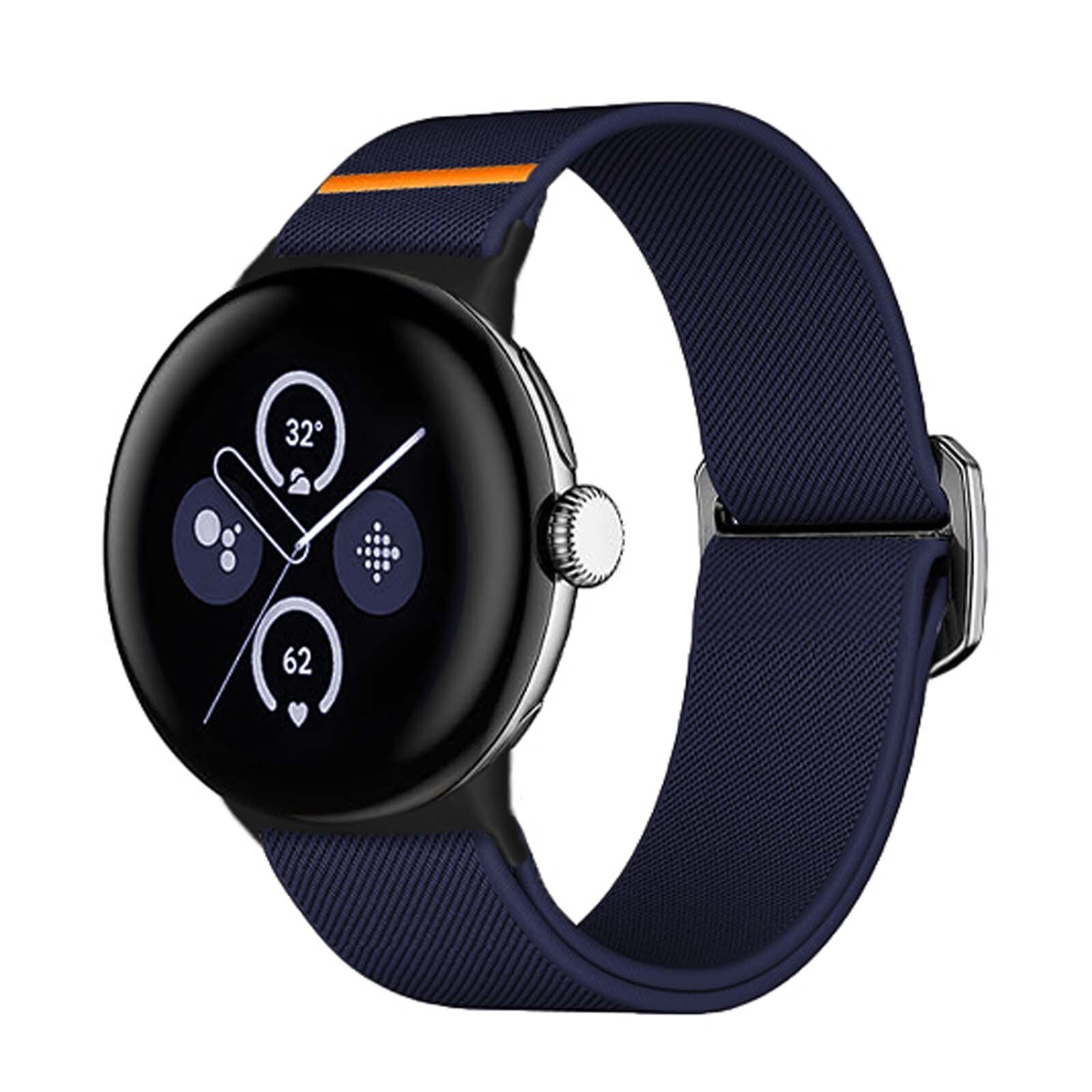 For Google Pixel Watch 3 2 1 41mm/45mm Elastic Nylon Bullhead Buckle Band Strap
