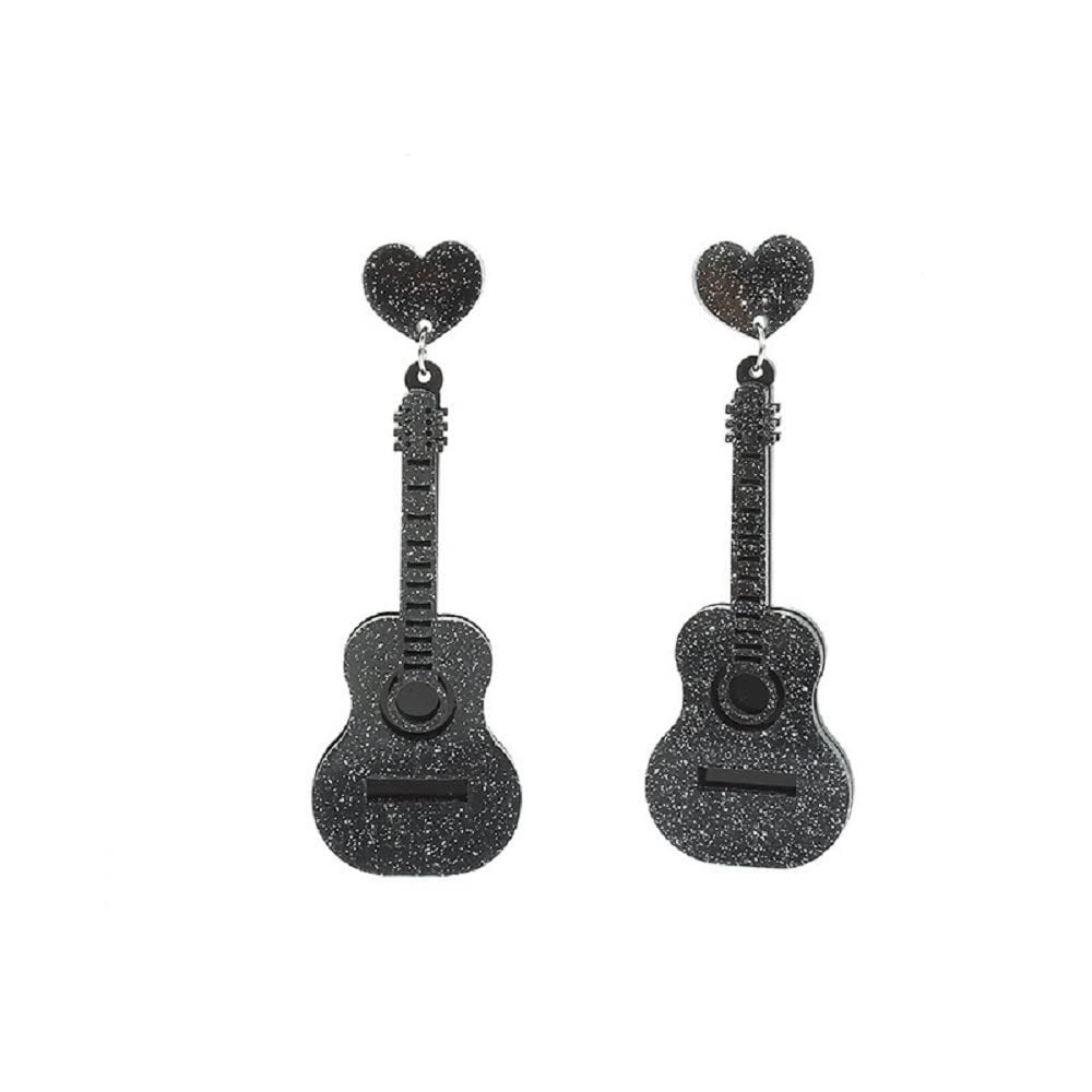 Classical Acrylic Guitar Drop Dangle Earrings for Women Teacher Party