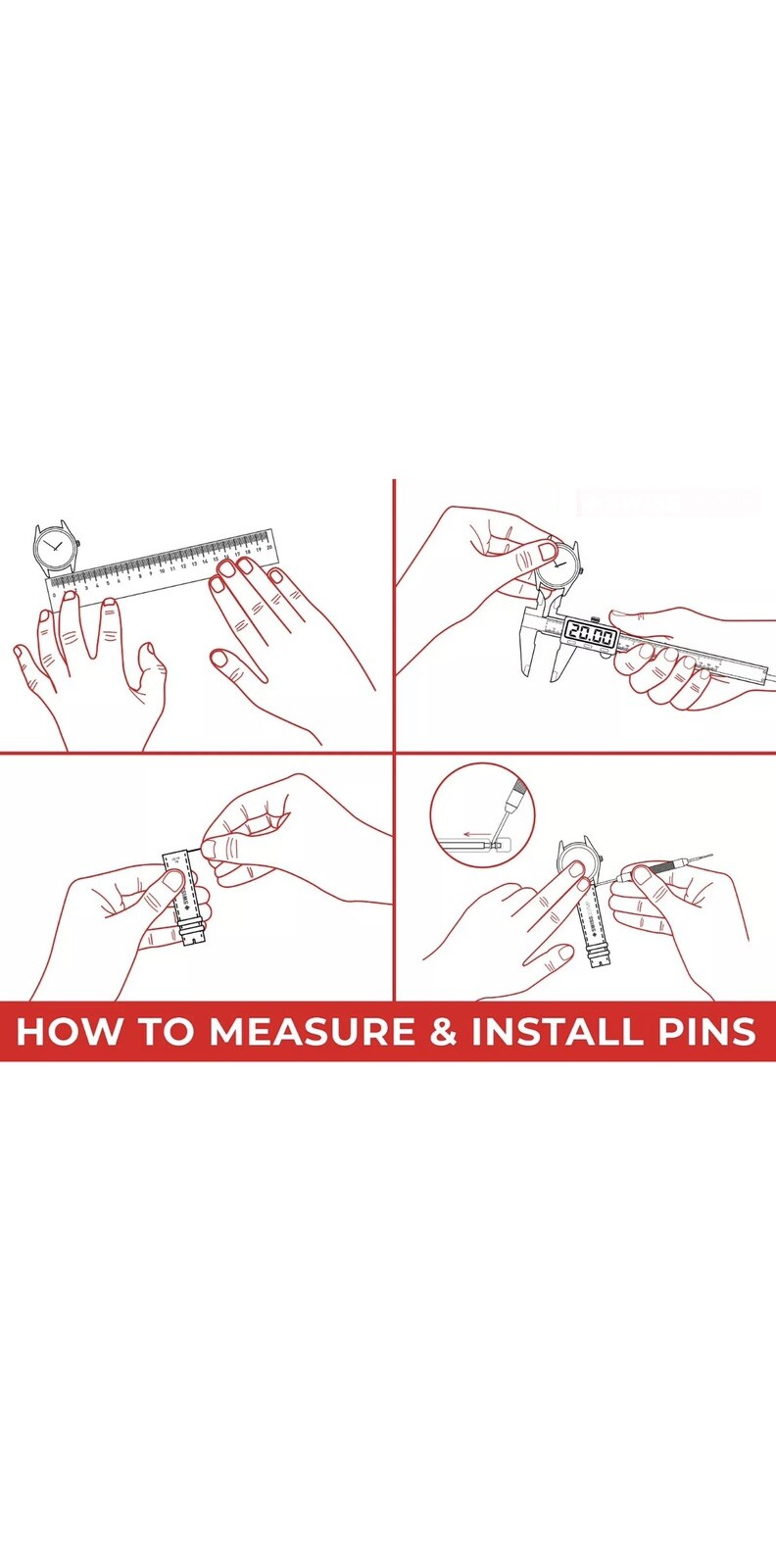 Spring Bar Tool For Fitting Watch Straps Double Ended Fork & Pin With 18mm Pins