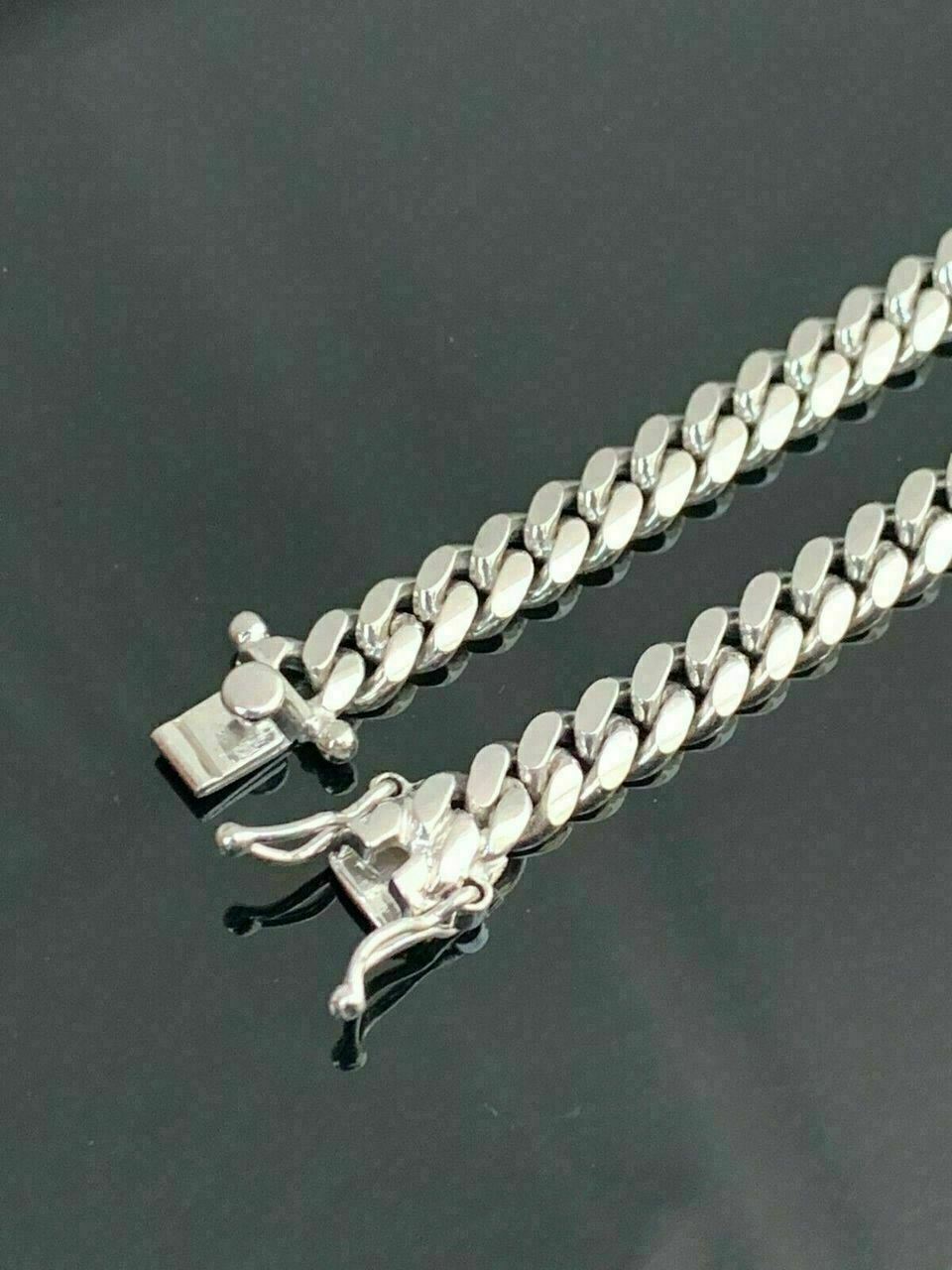 Miami Cuban Link Chain Real Solid 925 Silver ITALY Heavy 6mm 18-30″ Box Lock
