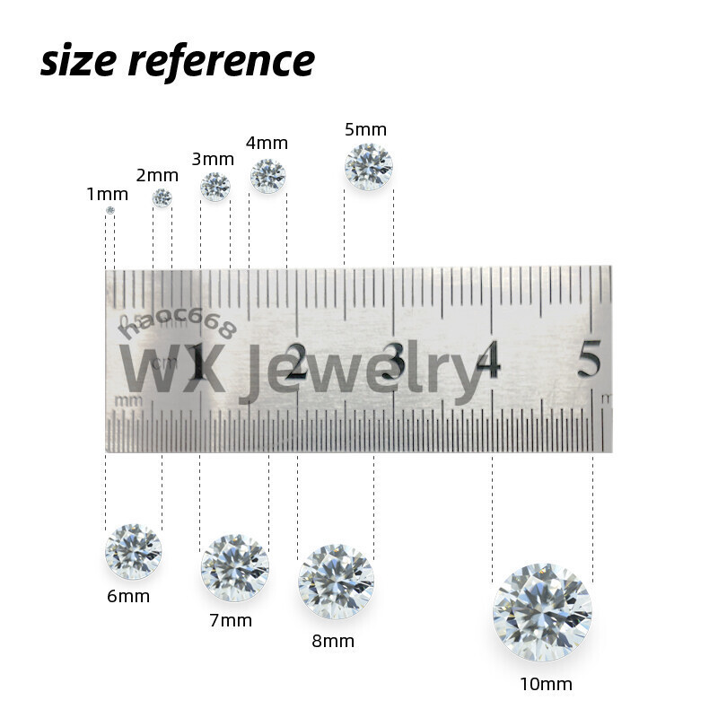 7.5mm 1.5ct Round White VVS1 Excellent Quality Moissanite With Certificate