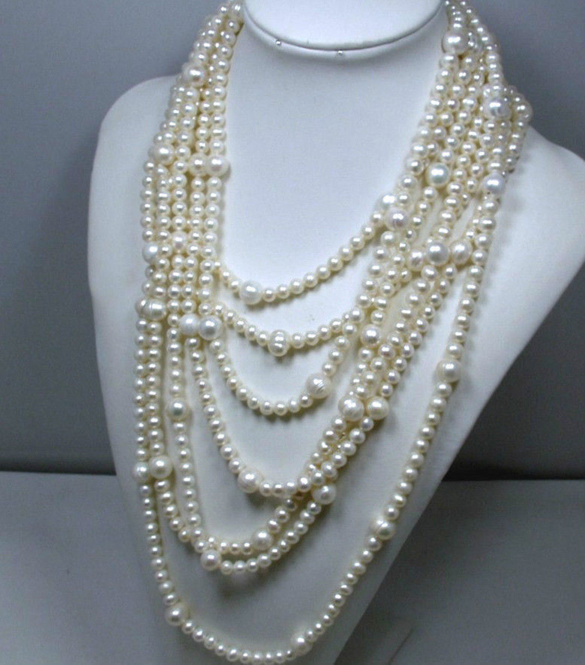 170″ Wonderful Natural South Sea White Cultured Pearl Necklaces 8-9MM 10-11MM