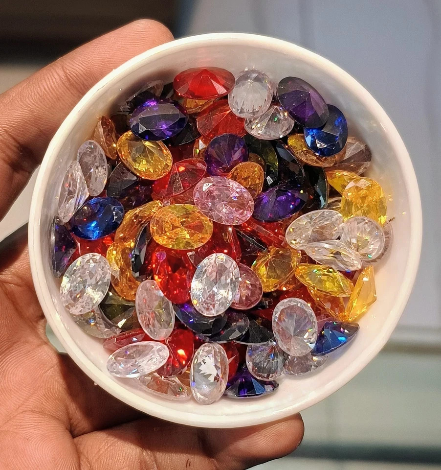 50 CT Flawless Multi-Color Topaz Oval Cut 6 Pcs Certified Gemstone Lot SEE VIDEO