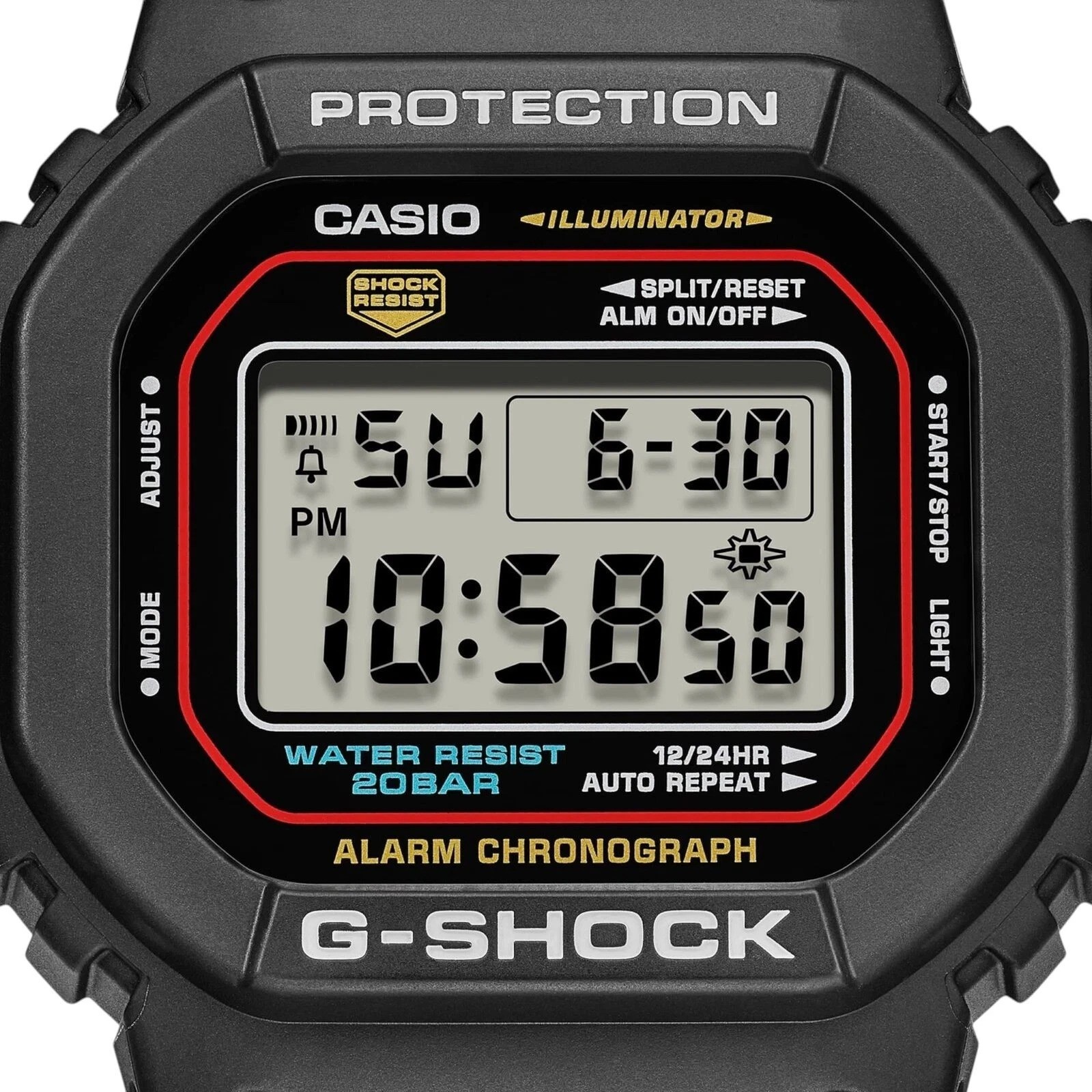 G-Shock Digital Grey Dial Black Resin Band Watch DW5600RL-1DR