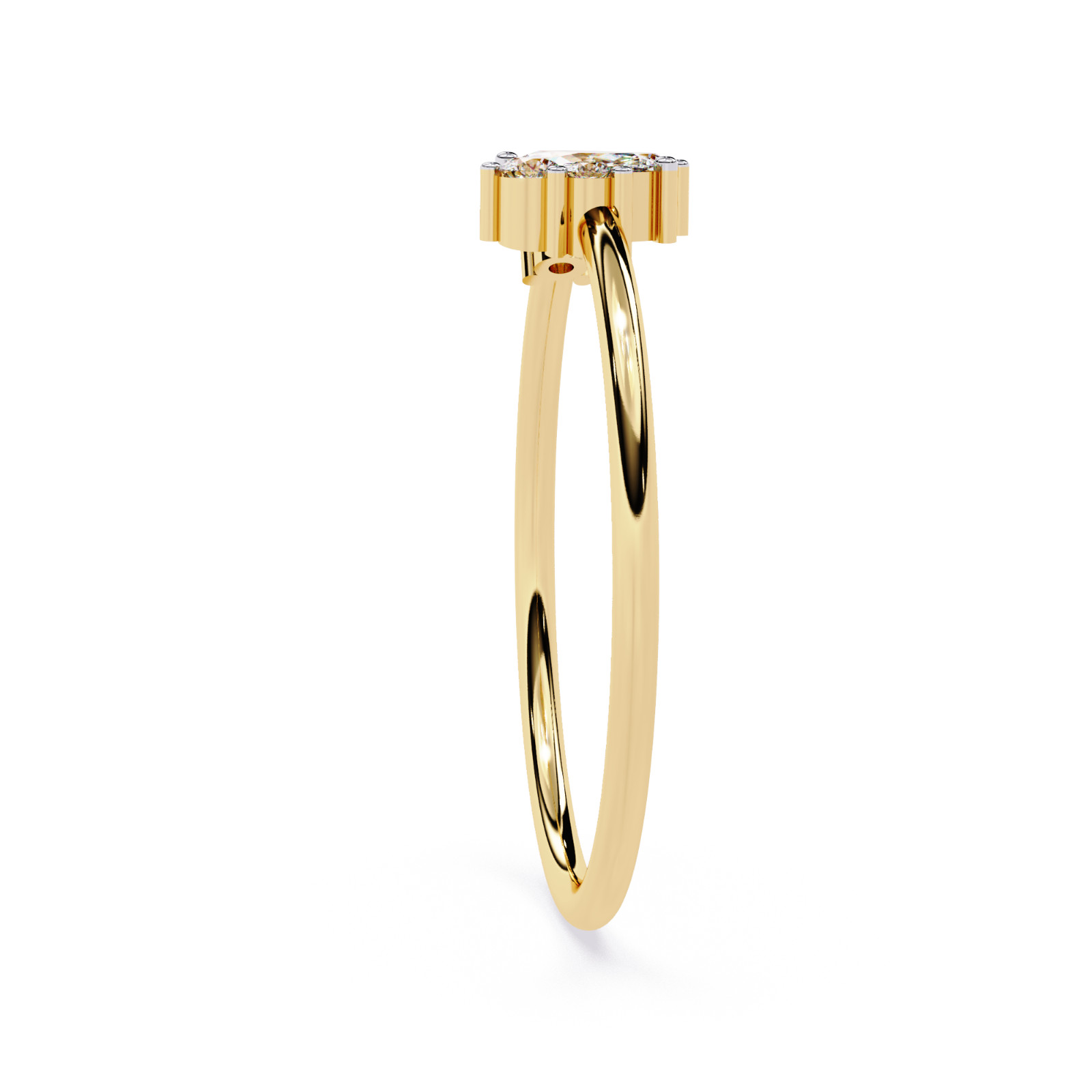 Lab Grown Marquise Diamond Engagement Ring Minimalist 14K Gold Promise Ring
