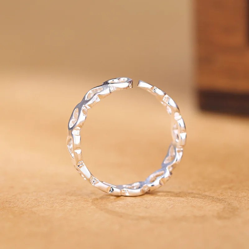 Shiny 925 Sterling Silver PLT Join Hollow Heart Adjustable Open Toe Ring Gift