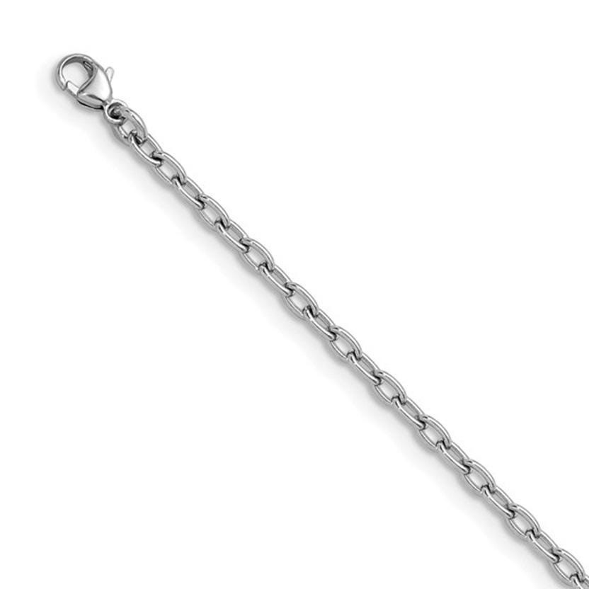 3.0mm Platinum PT950 Solid Fancy Link Cable Chain Necklace 18″ 20″ 24″ or 30″