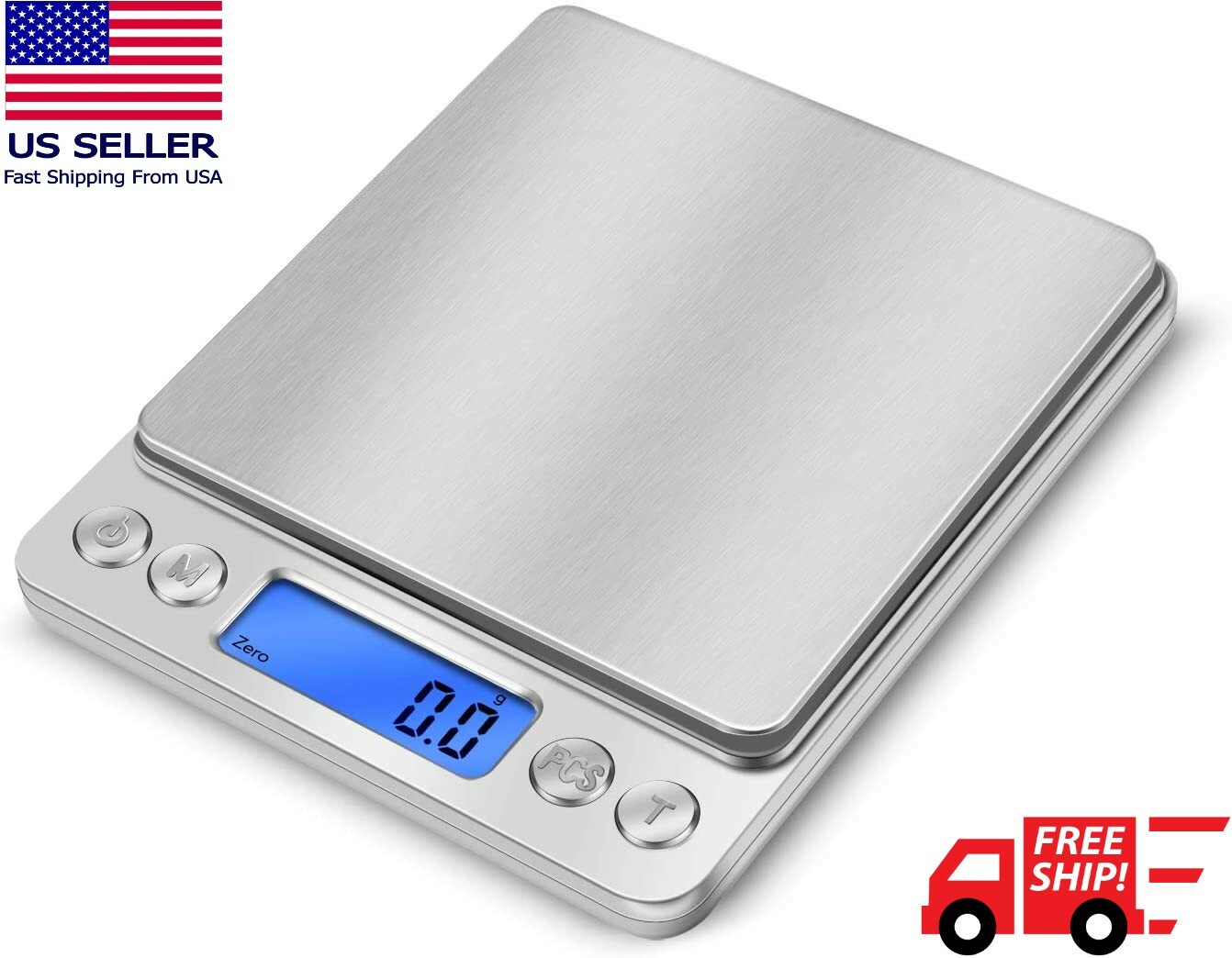 3000g Digital Scale 0.1g Jewelry Gold Silver Coin Gram Pocket Size Herb Grain