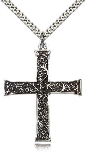 .925 Sterling Silver Cross Necklace For Men On 24 Chain – 30 Day Money Back …