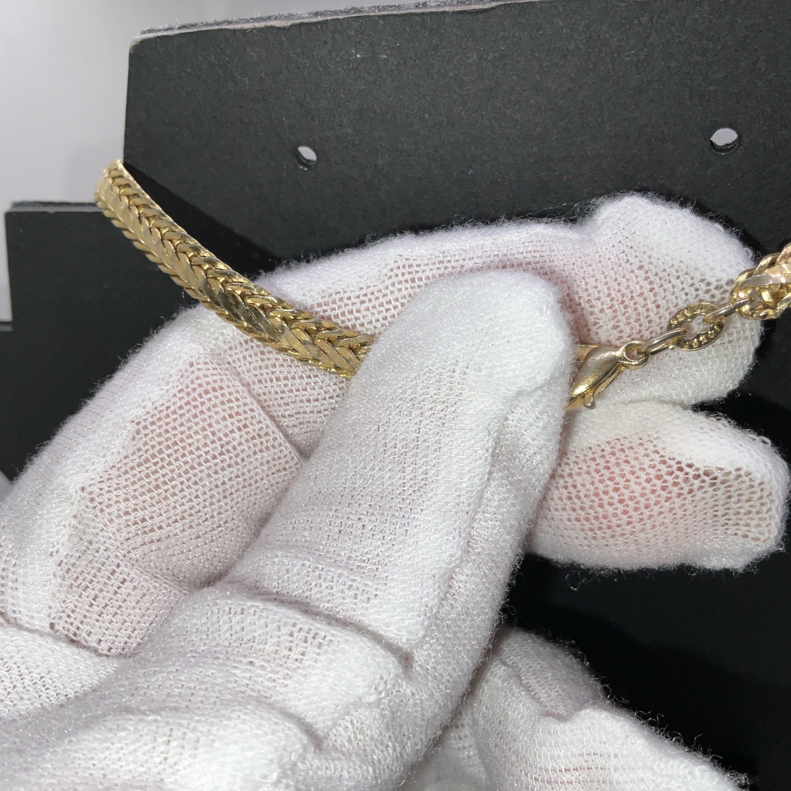 14K GP ITARY Wheat Chain Necklace 18.5 “ Lobster Claw 1/4” Wide Stamped VTG