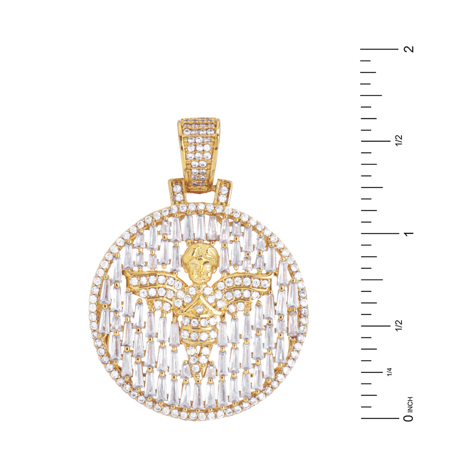 Rapper Angel Medallion Pendant 20 inch Choker Stone Chain Necklace BCT 17102