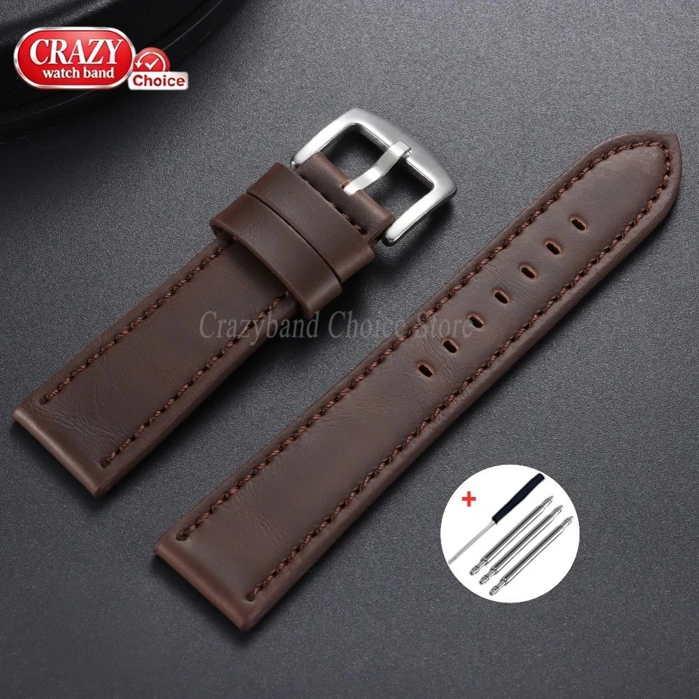 High Quality Leather Watch Band Straps mens stitched Wristband 18 20 22 24mm