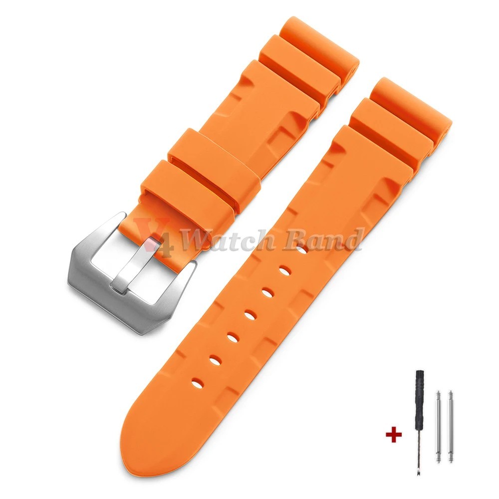 22mm 24mm 26mm Silicone Rubber Watch Band Soft Sport Strap Replacement