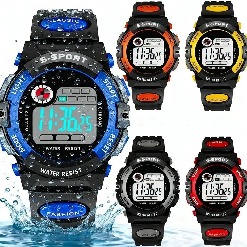 Kids Digital Electronic Watch Waterproof Children Boys Girls Sports LED Watches
