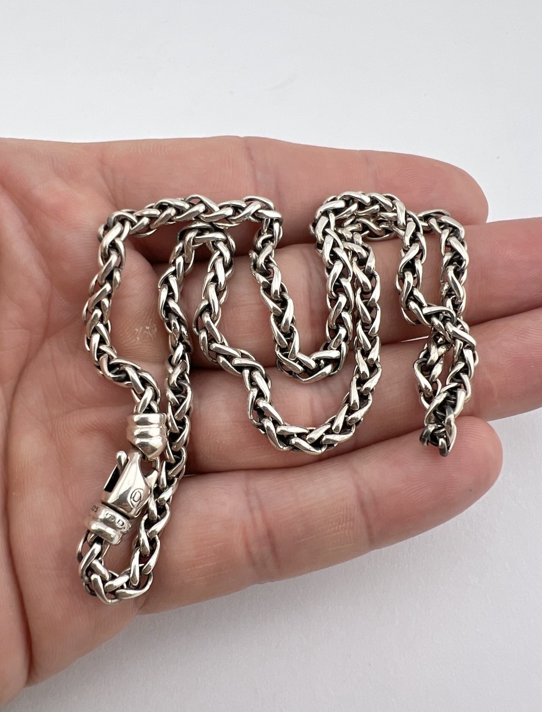 David Yurman Sterling Silver 4mm Wheat Chain Necklace 18″ -26g