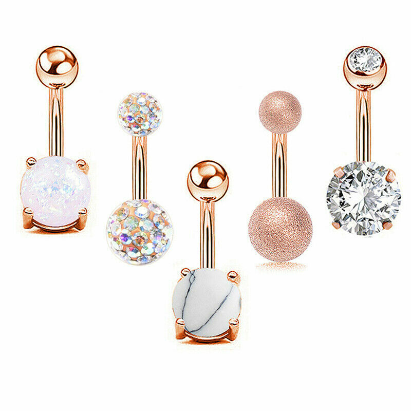 3-100PCS Belly Button Rings Kit 14G Surgical Steel/UV Navel Studs Body Jewelry