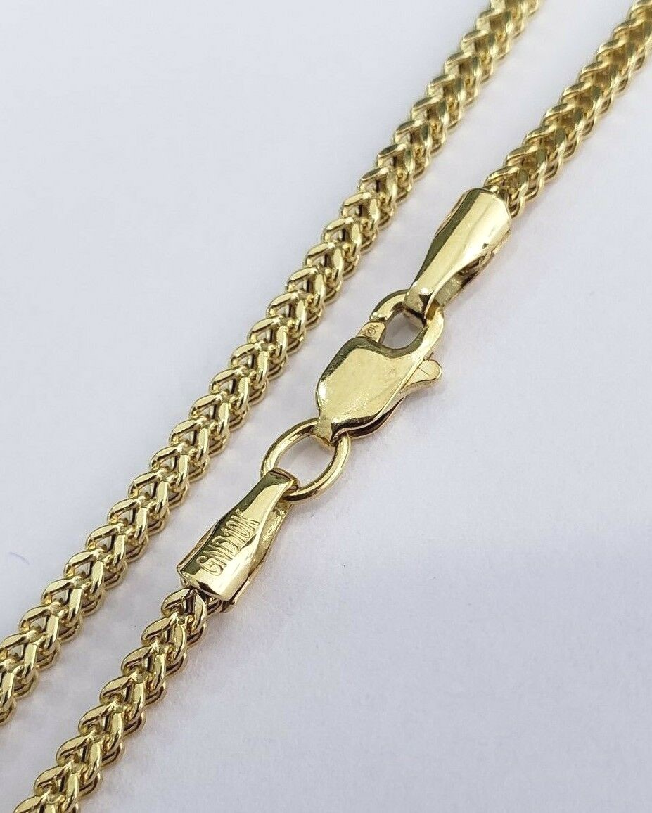 10K Yellow Gold Franco Box Chain Link 2mm Thin Necklace 20 Inches Unisex