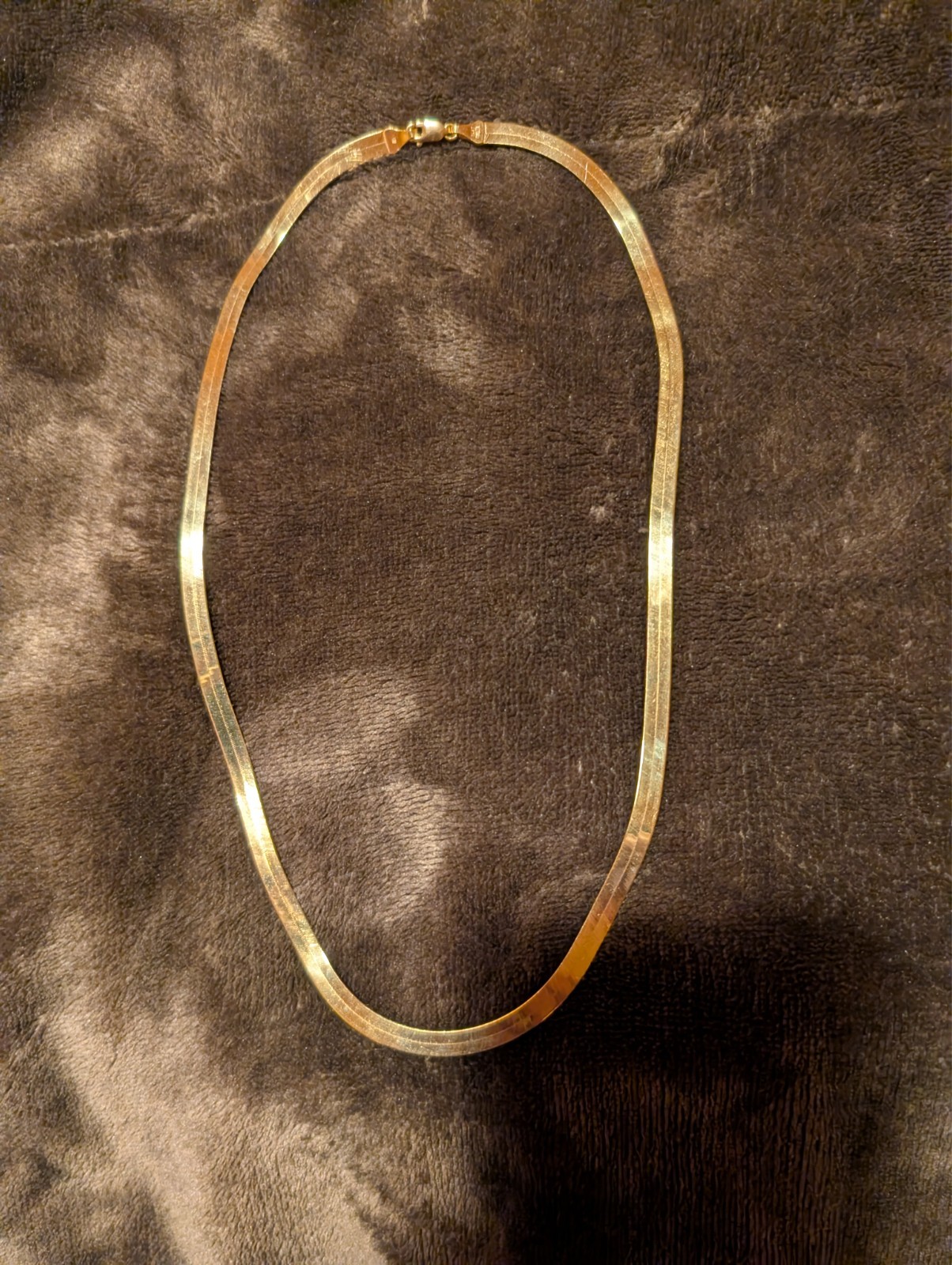 14kt gold herringbone necklace with bracelet