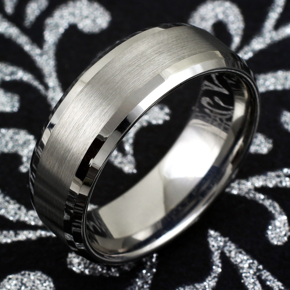 Tungsten Carbide Men’s Ring Silver 3/4 Brushed Wedding Band Bridal Jewelry