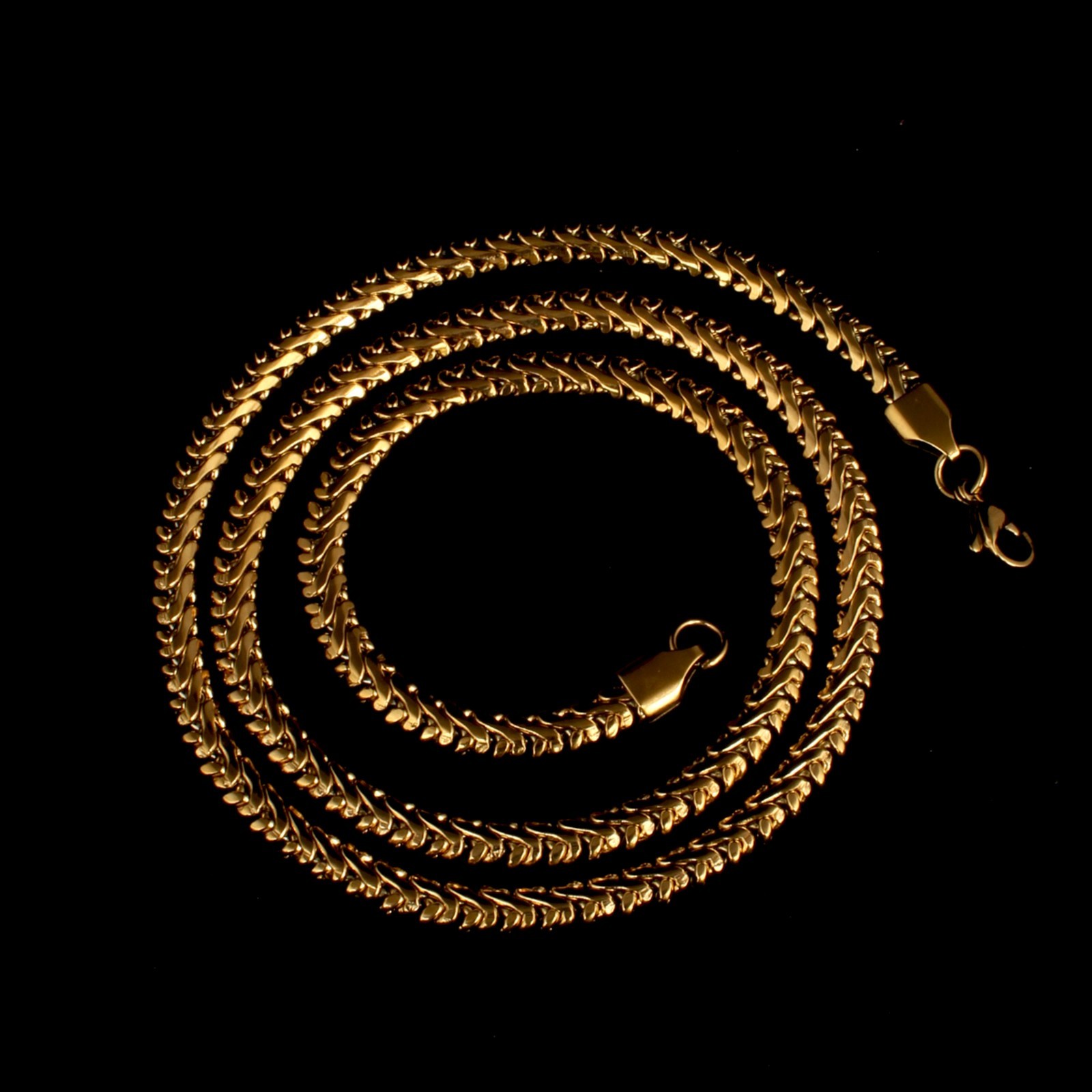 Gold Plated Premium Fishbone Chain Necklace for Men & Women Stylish Link Chain