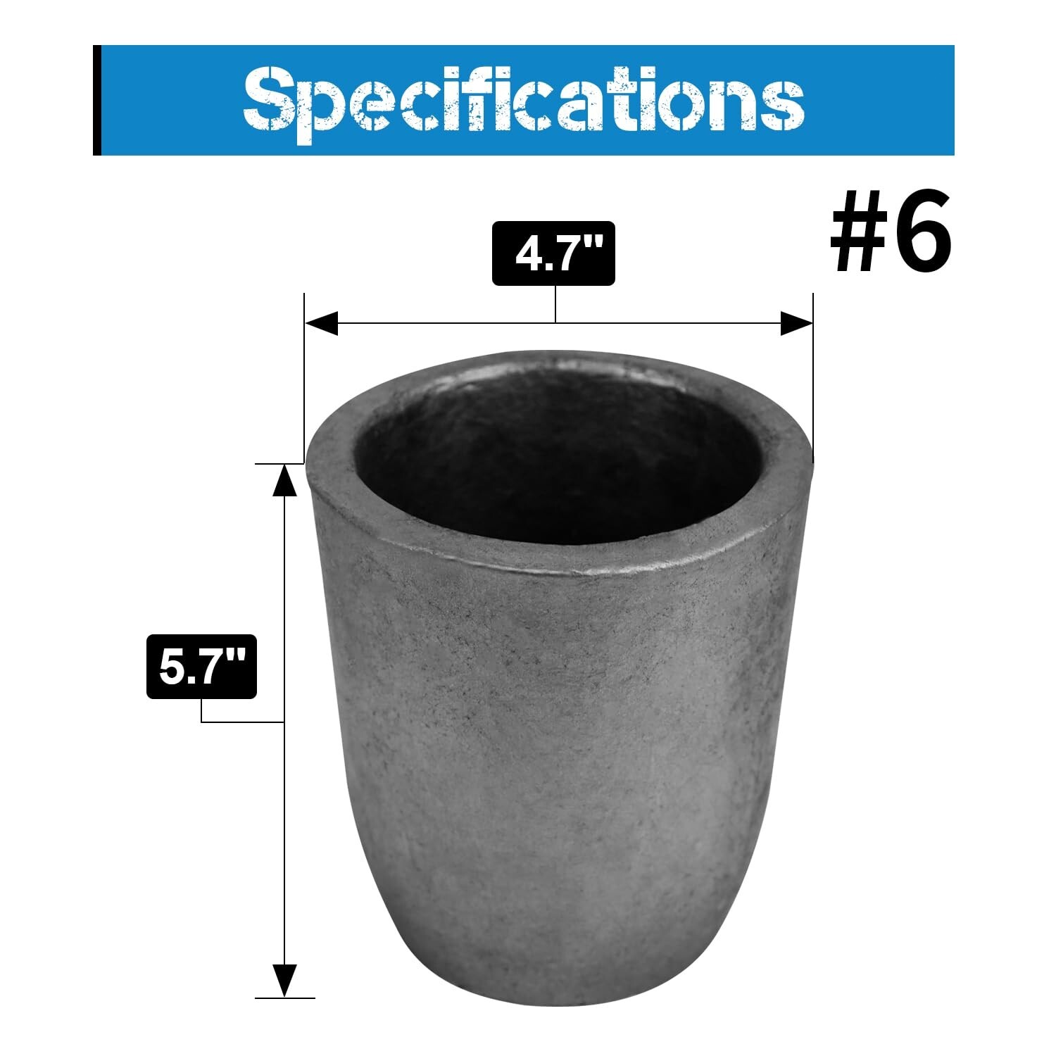 Premium Black Graphite Crucible, Silicon Carbide Clay Furnace Cup – 1800℃/3272℉