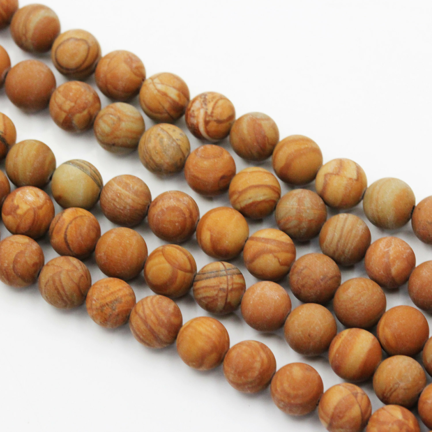 Wood Grain Jasper Matte Round Beads 4mm 6mm 8mm 10mm 12mm 15.5″ Strand