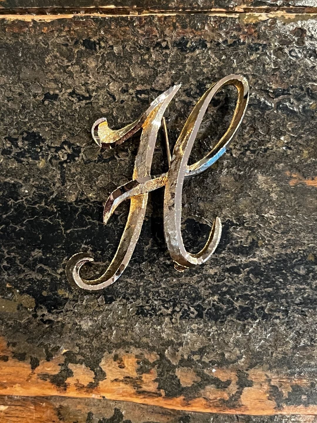 Vintage Mamselle Gold-Tone Initial H Brooch